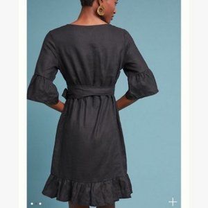 4OUR Dreamers Talulah Linen Dress Black Sz Medium
